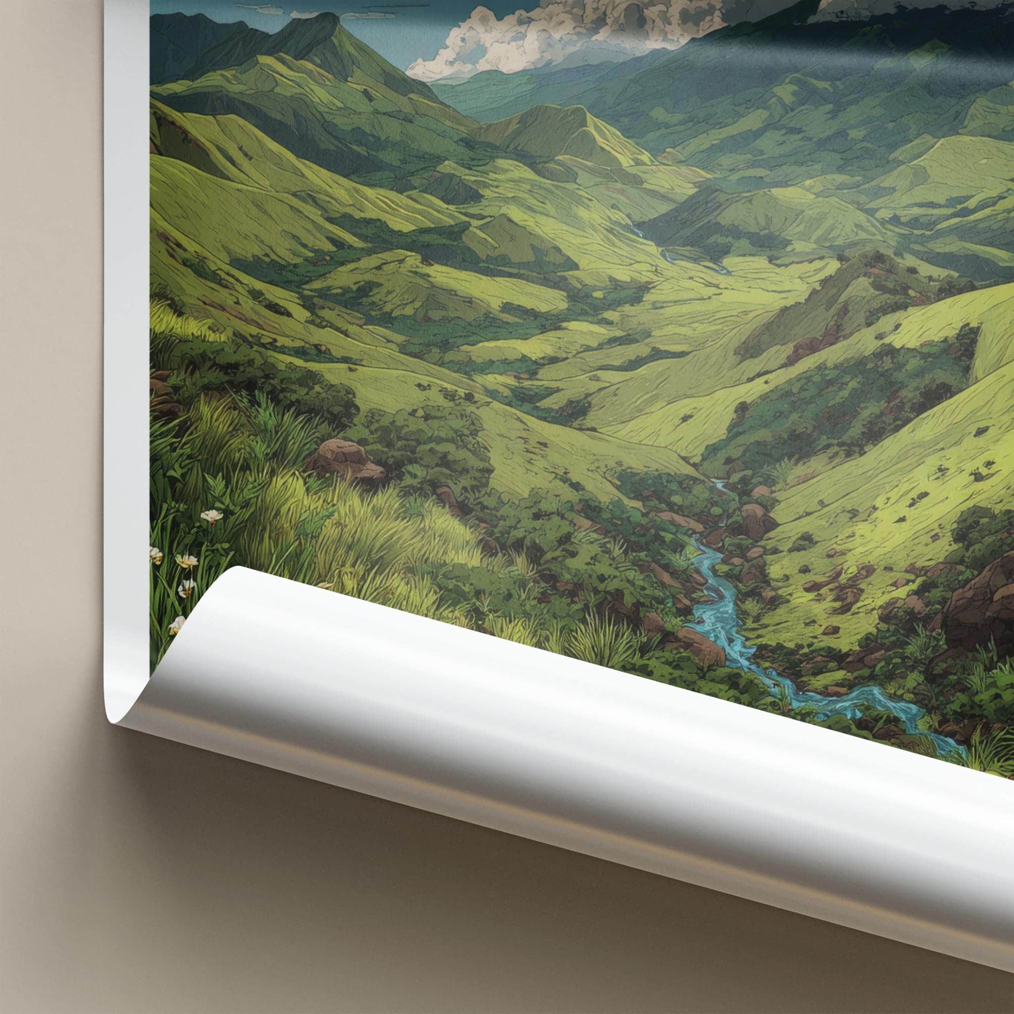 Dzukou Valley Poster - India Travel Print - Nagaland Lush Green Valleys Wall Decor