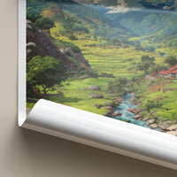 Dzulake Poster - India Travel Art - Nagaland Lush Valley Stream Wall Decor