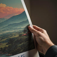 Dzulake Poster - India Travel Art - Nagaland Sunrise Mountain Home Decor