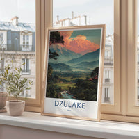 Dzulake Poster - India Travel Art - Nagaland Sunrise Mountain Home Decor