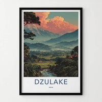 Dzulake Poster - India Travel Art - Nagaland Sunrise Mountain Home Decor