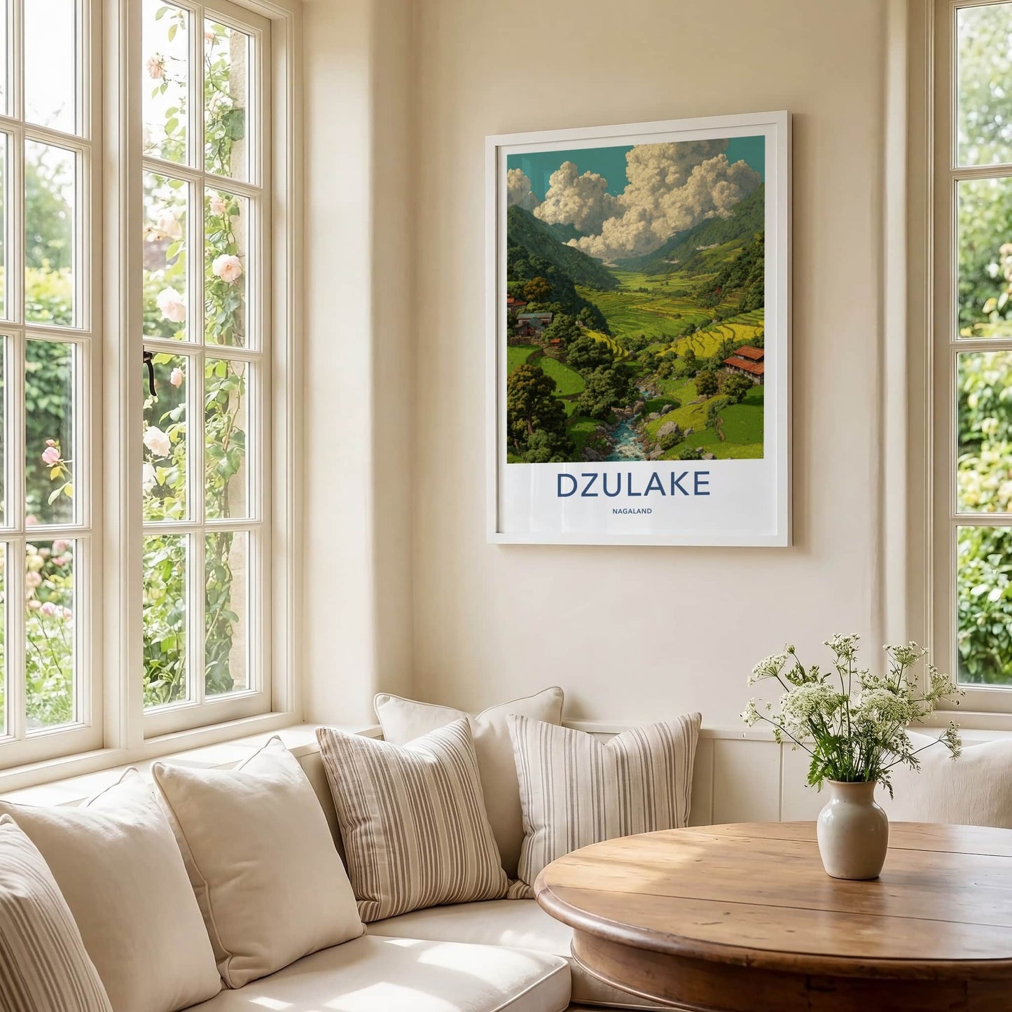 Dzulake Poster Nagaland Lush Terraces Stream Gallery Art