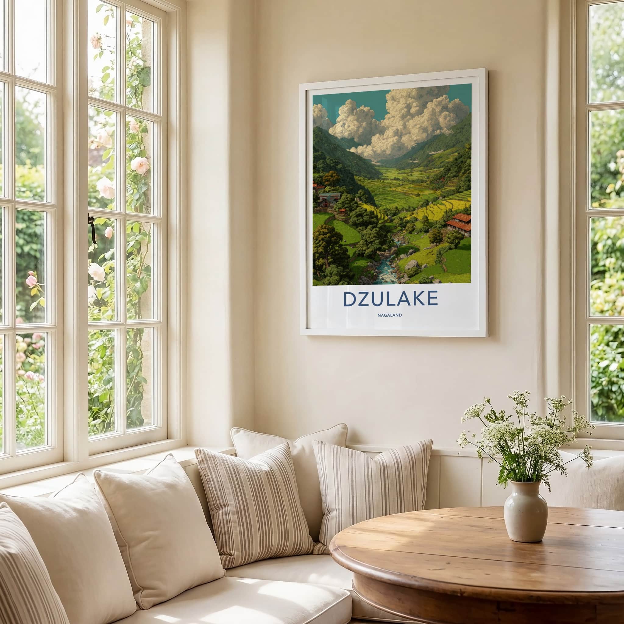Dzulake Poster Nagaland Lush Terraces Stream Gallery Art