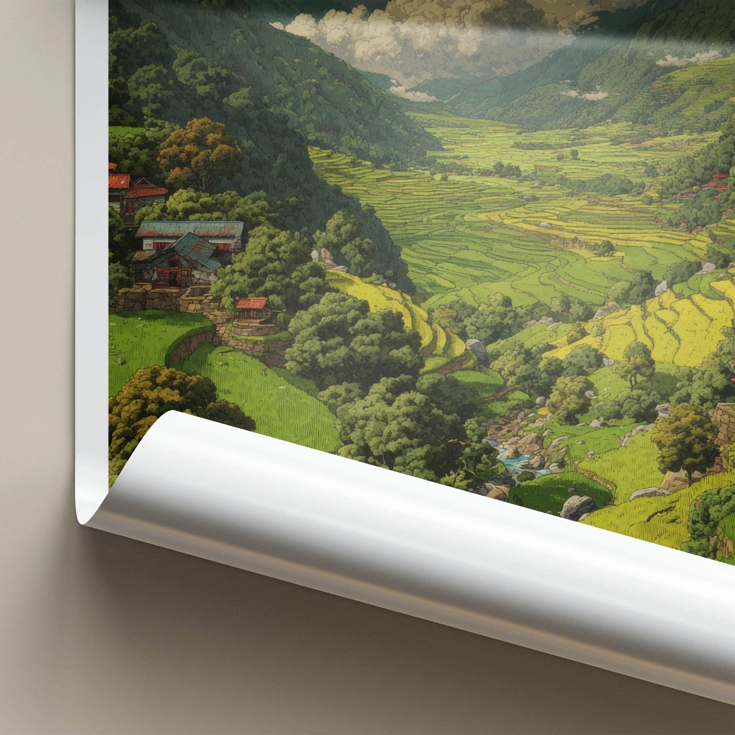 Dzulake Poster Nagaland Lush Terraces Stream Gallery Art