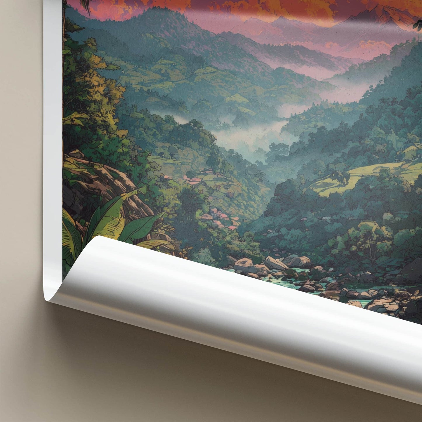 Dzulake Poster - Nagaland River Valley Sunset Wall Art Gallery Art