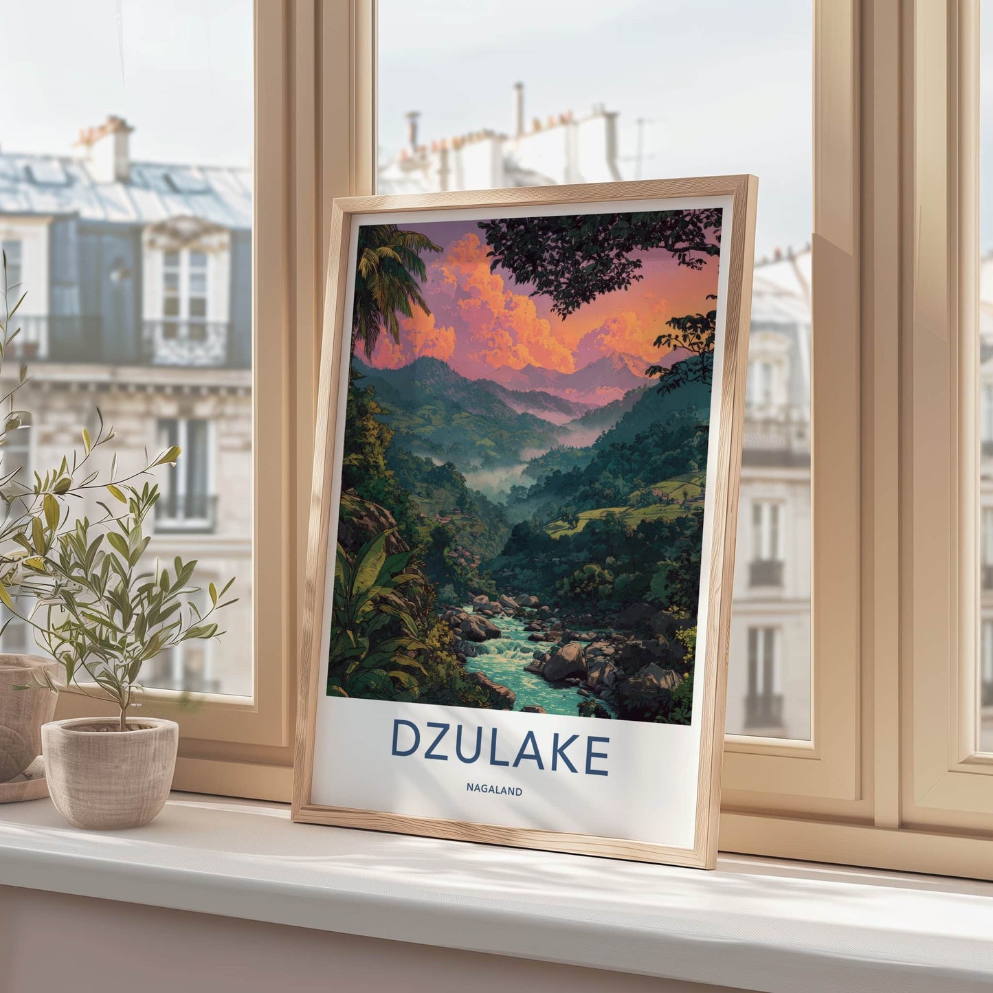 Dzulake Poster - Nagaland River Valley Sunset Wall Art Gallery Art