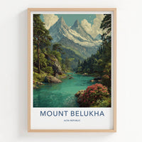 Mount Belukha Poster - Russia Snowy Peaks Majestic