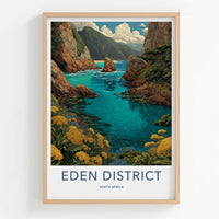 Eden District Poster - South Africa Travel Art - Coastal Cliff Cove Wall Decor