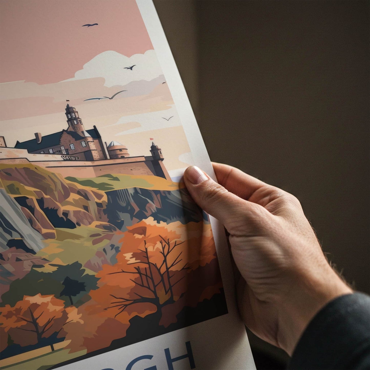 Edinburgh Poster - Scotland Travel Art - Autumn Castle View Home Decor