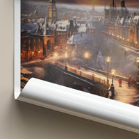Edinburgh Poster - Scotland Travel Art - Snowy Evening City Home Decor