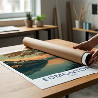 Edmonton Poster - Canada Travel Art - Autumn River Reflection Home Decor