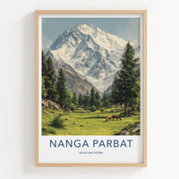 Nanga Parbat Poster - Pakistan Travel Art