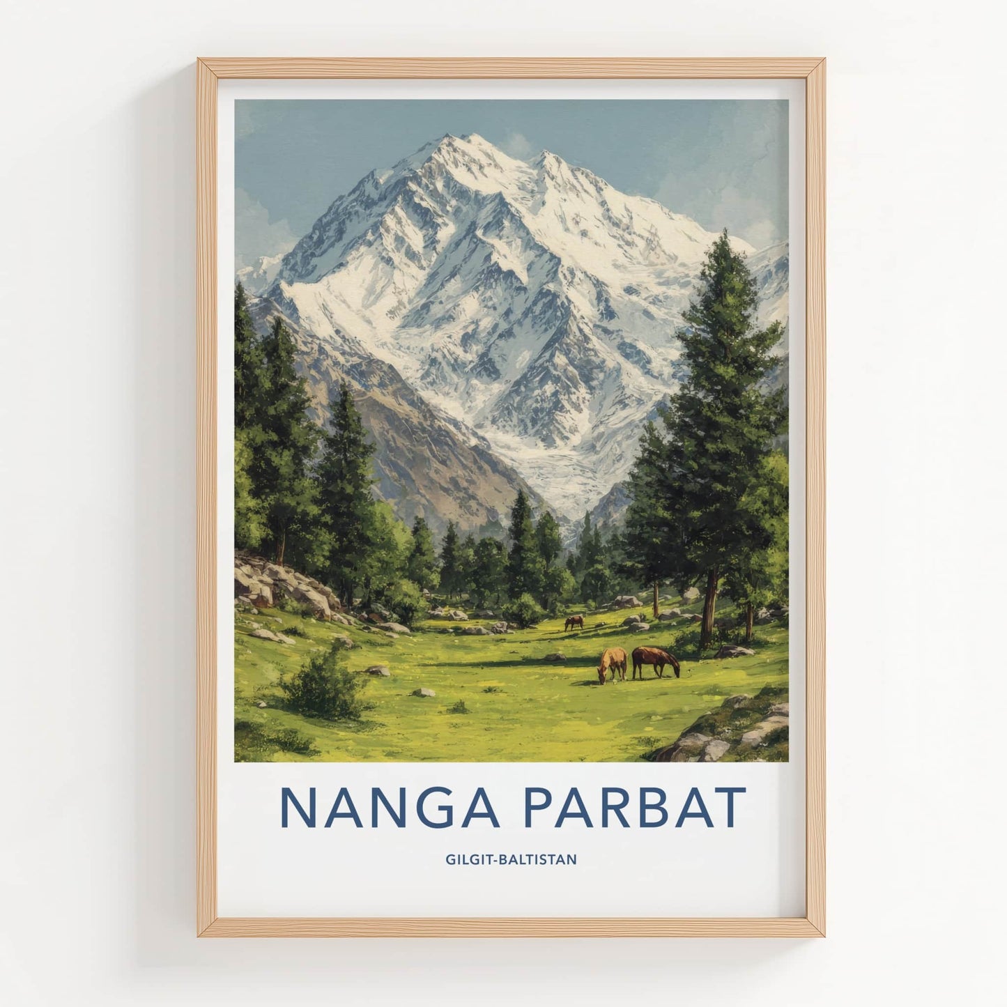 Nanga Parbat Poster - Pakistan Travel Art
