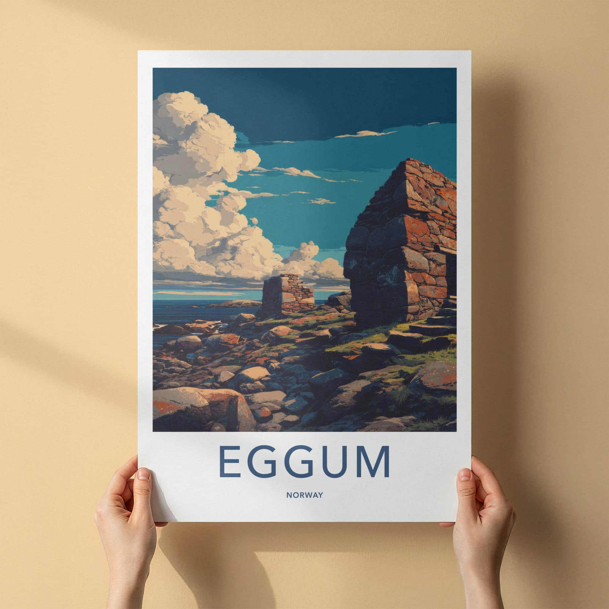 Eggum Poster - Norway Framed Print - Ancient Stone Ruins Gallery Art