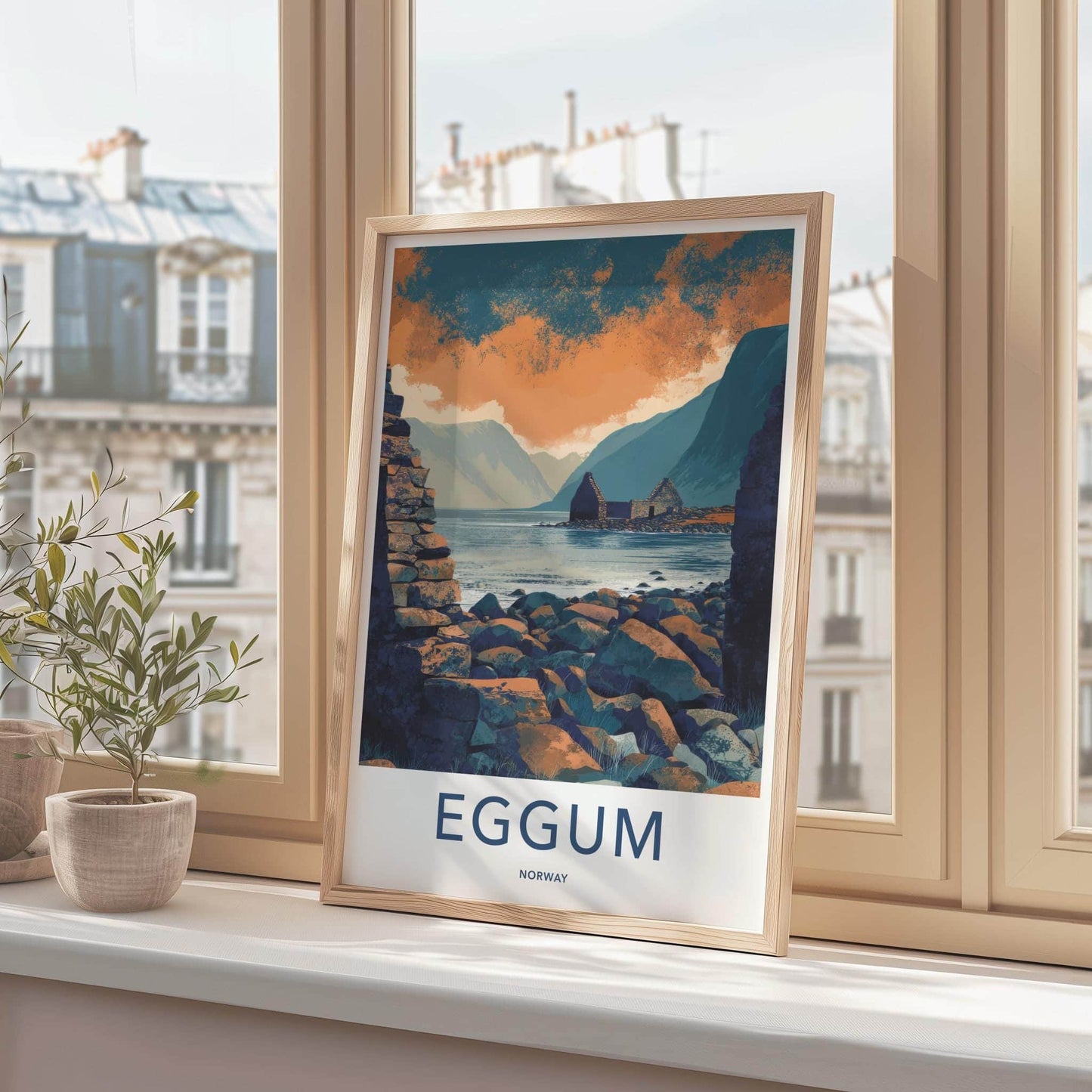 Eggum Poster - Norway Travel Art - Rugged Coastal Ruins Home Decor
