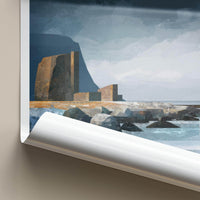 Eggum Poster - Norway Travel Art - Rugged coastal structures Home Decor