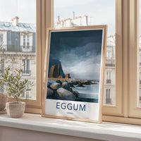 Eggum Poster - Norway Travel Art - Rugged coastal structures Home Decor