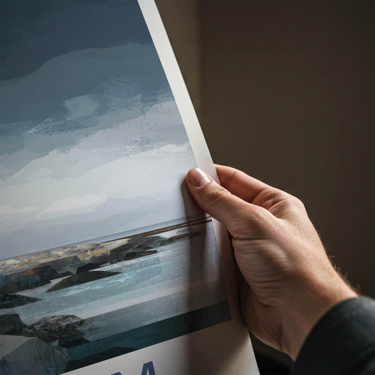 Eggum Poster - Norway Travel Art - Rugged coastal structures Home Decor