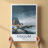 Eggum Poster - Norway Travel Art - Rugged coastal structures Home Decor