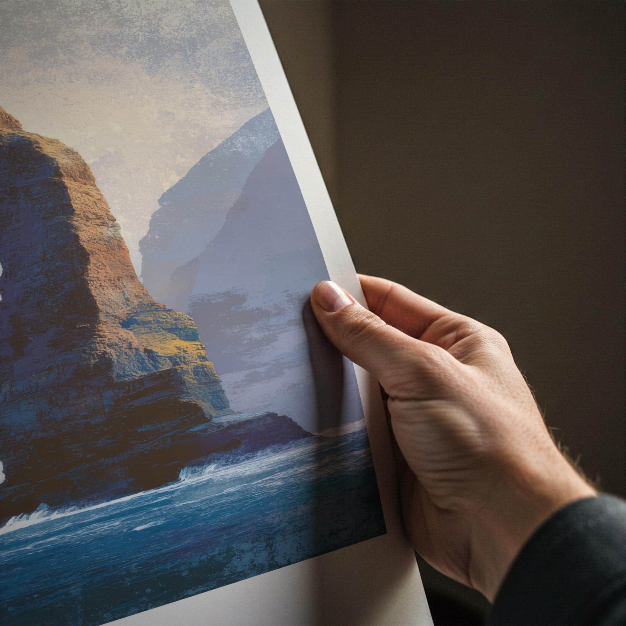 Eidi Poster - Faroe Islands Travel Art - Tall Sea Stacks Home Decor