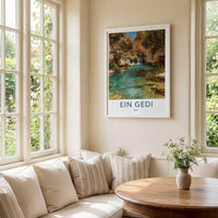 Ein Gedi Poster - Israel Travel Art - Cool Desert Springs Home Decor