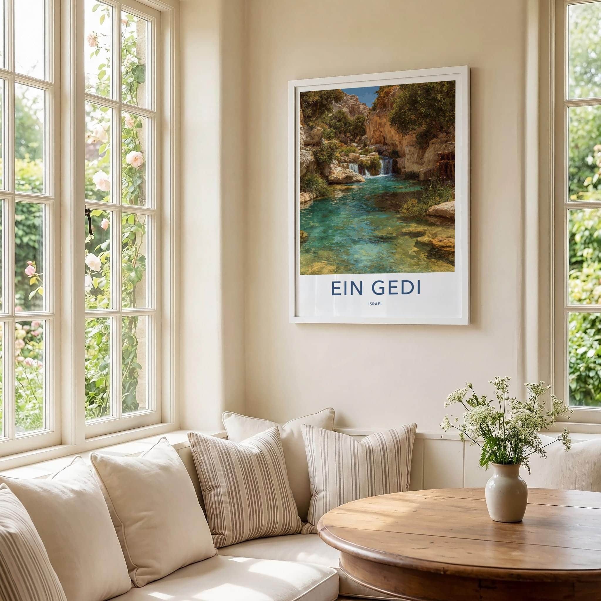 Ein Gedi Poster - Israel Travel Art - Cool Desert Springs Home Decor