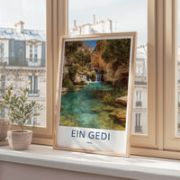 Ein Gedi Poster - Israel Travel Art - Cool Desert Springs Home Decor