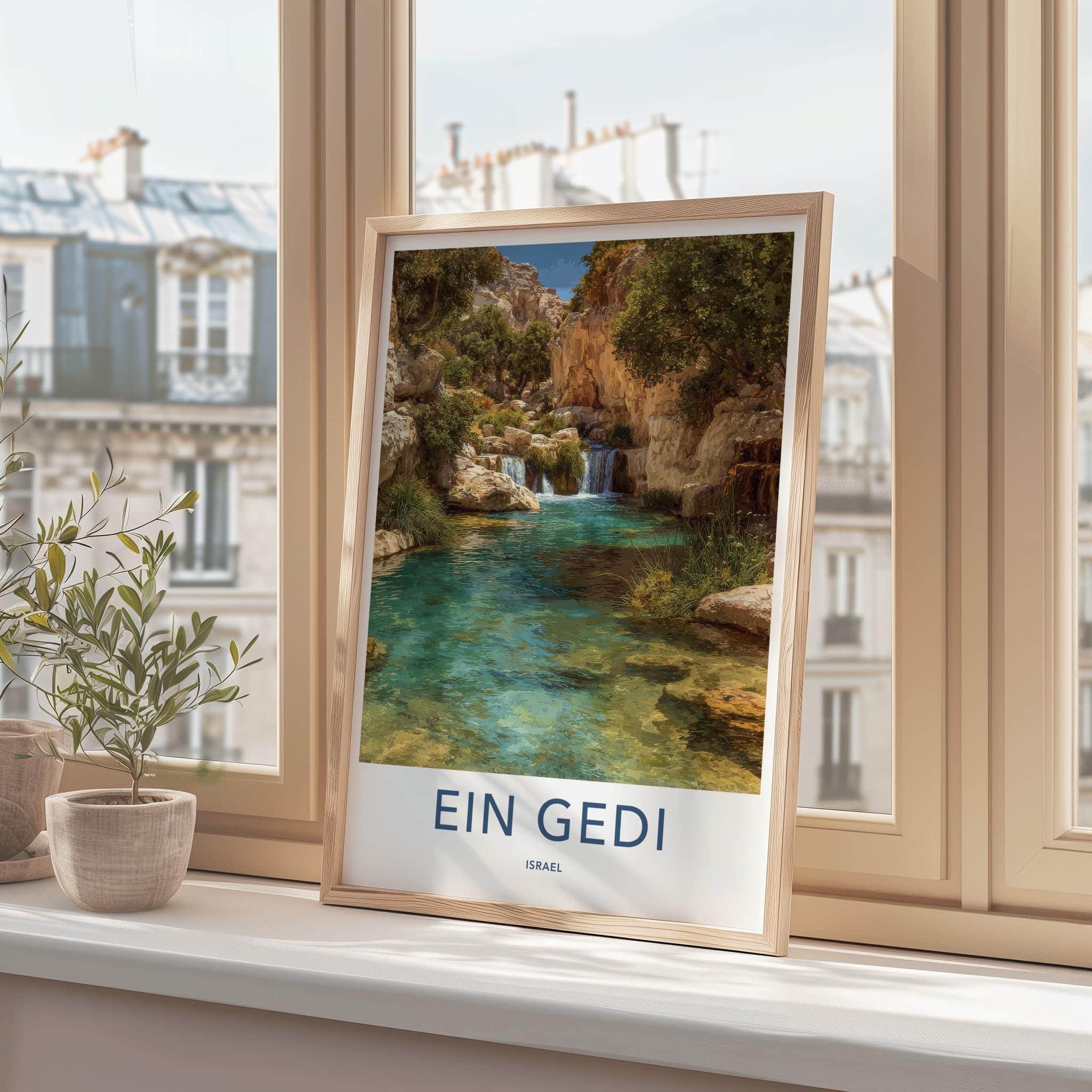 Ein Gedi Poster - Israel Travel Art - Cool Desert Springs Home Decor
