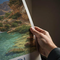 Ein Gedi Poster - Israel Travel Print - Oasis waterfalls turquoise Home Decor