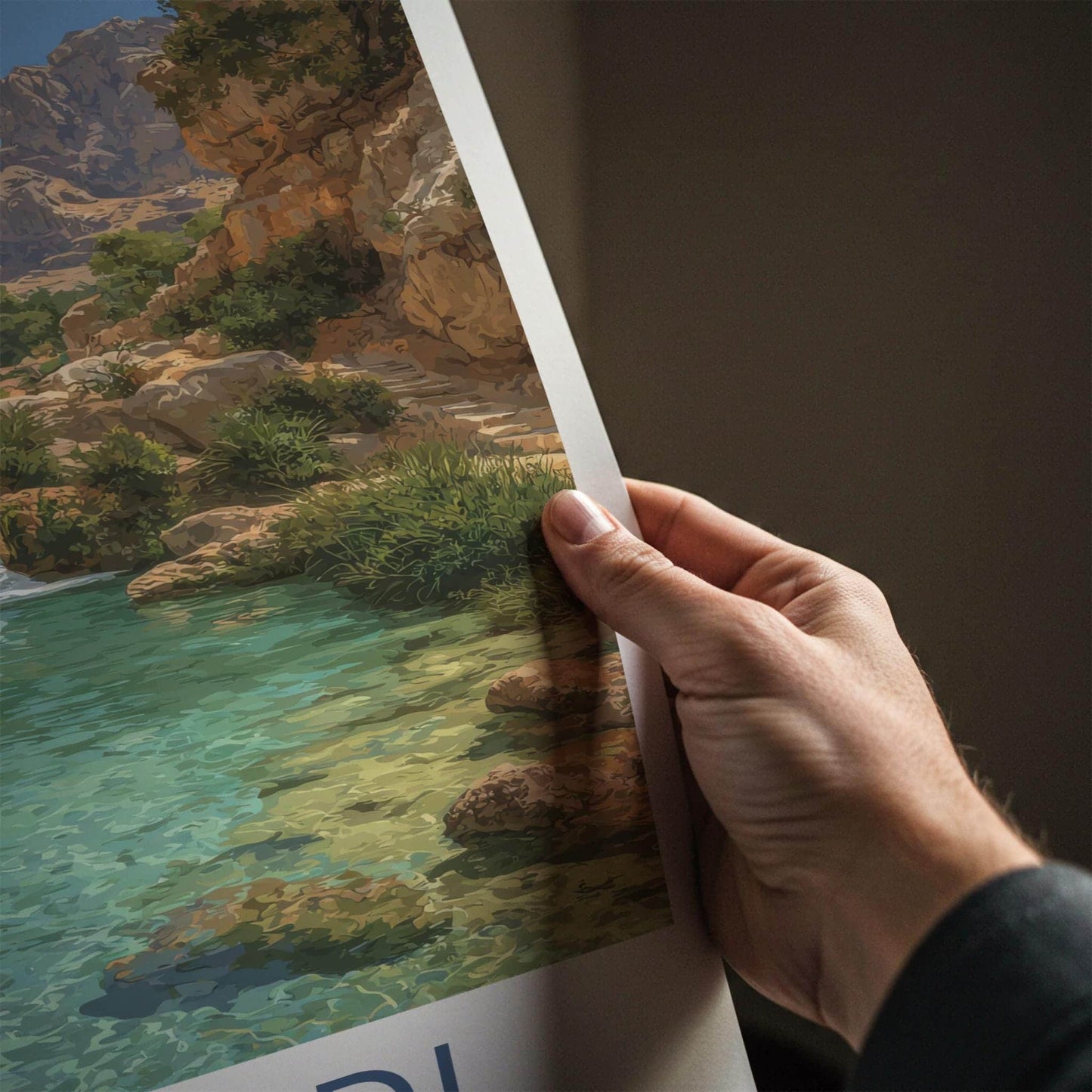Ein Gedi Poster - Israel Travel Print - Oasis waterfalls turquoise Home Decor