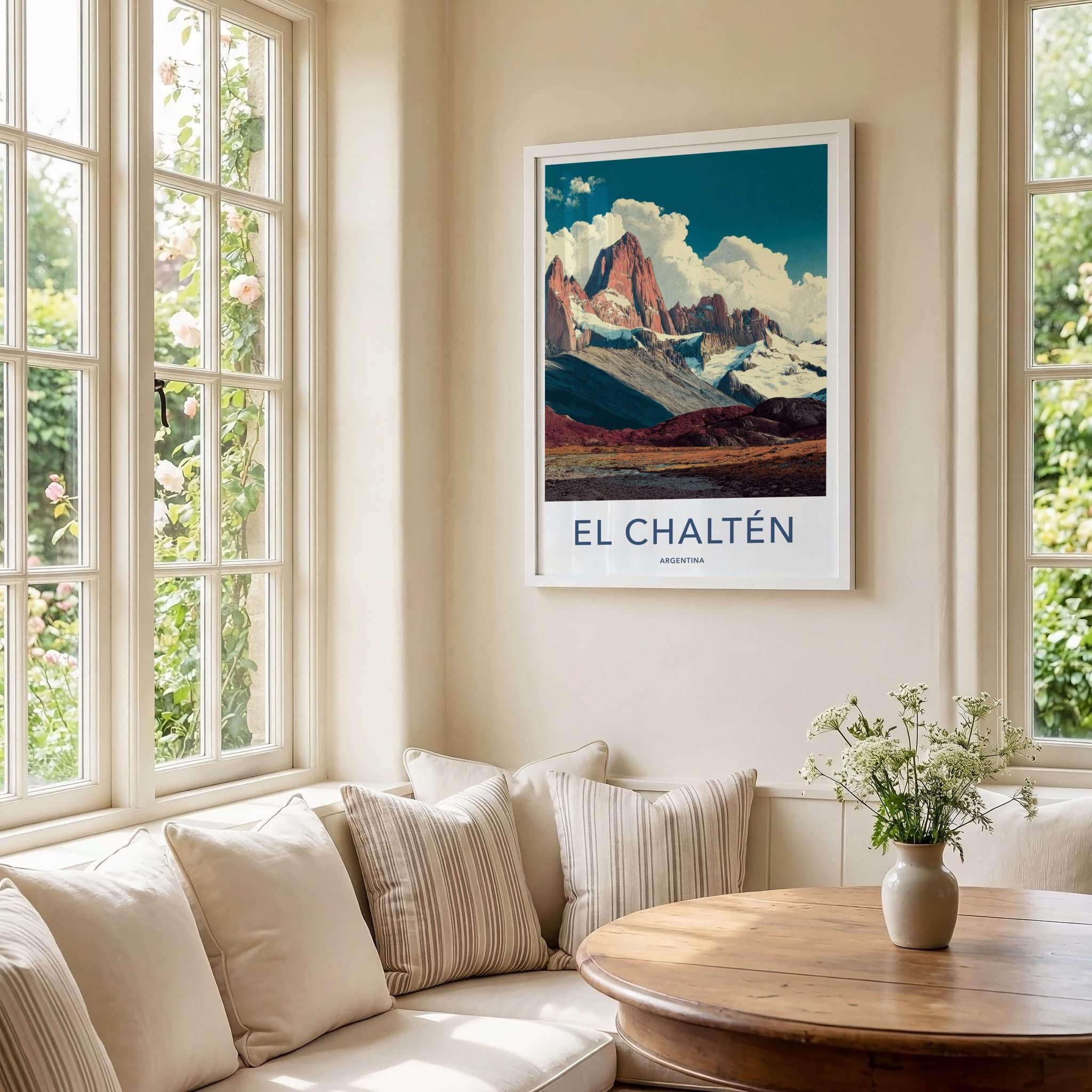 El Chalten Poster - Argentina Travel Art - Granite Peaks Patagonia Home Decor