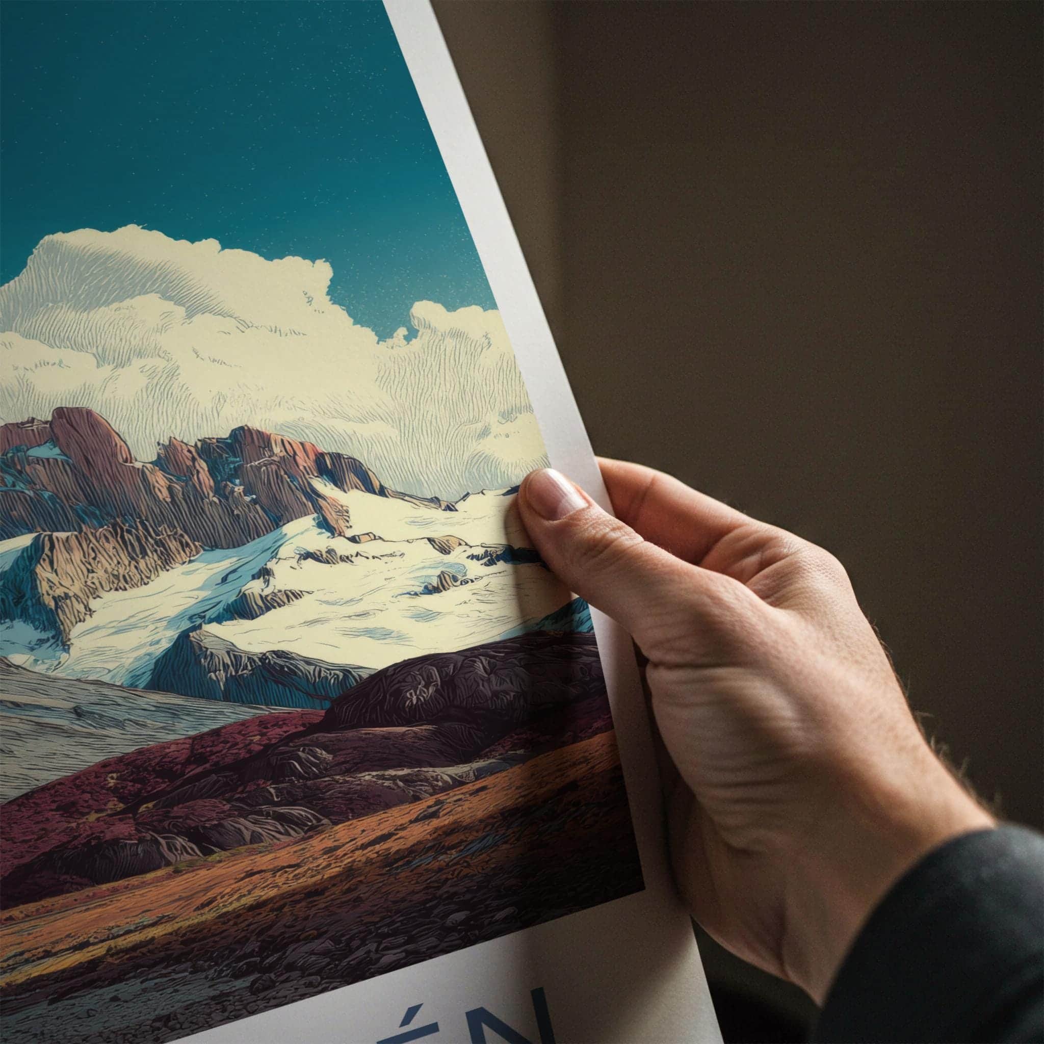 El Chalten Poster - Argentina Travel Art - Granite Peaks Patagonia Home Decor