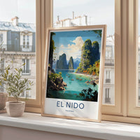 El Nido Poster - Philippines Travel Art - Clear Lagoon Boats Home Decor