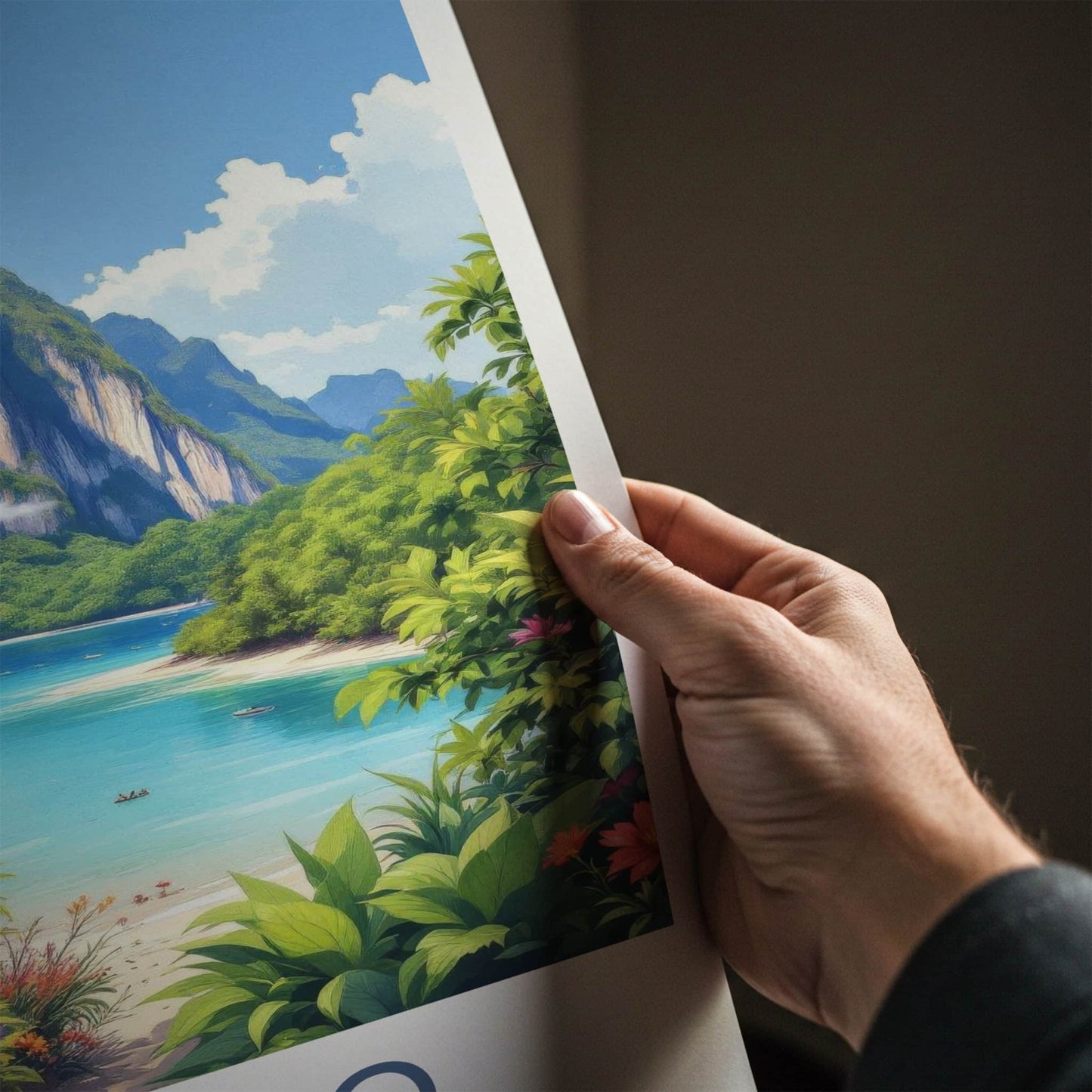 El Nido Poster - Philippines Travel Art - Lush Island Cove Home Decor