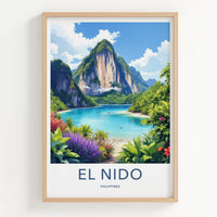 El Nido Poster - Philippines Travel Art - Lush Island Cove Home Decor