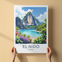 El Nido Poster - Philippines Travel Art - Lush Island Cove Home Decor