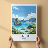 El Nido Poster - Philippines Travel Art - Lush Island Lagoon Home Decor
