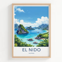 El Nido Poster - Philippines Travel Art - Lush Island Lagoon Home Decor