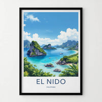 El Nido Poster - Philippines Travel Art - Lush Island Lagoon Home Decor