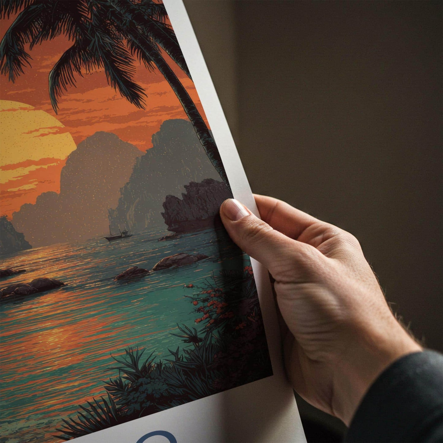El Nido Poster - Philippines Travel Art - Orange Sky Bay Home Decor
