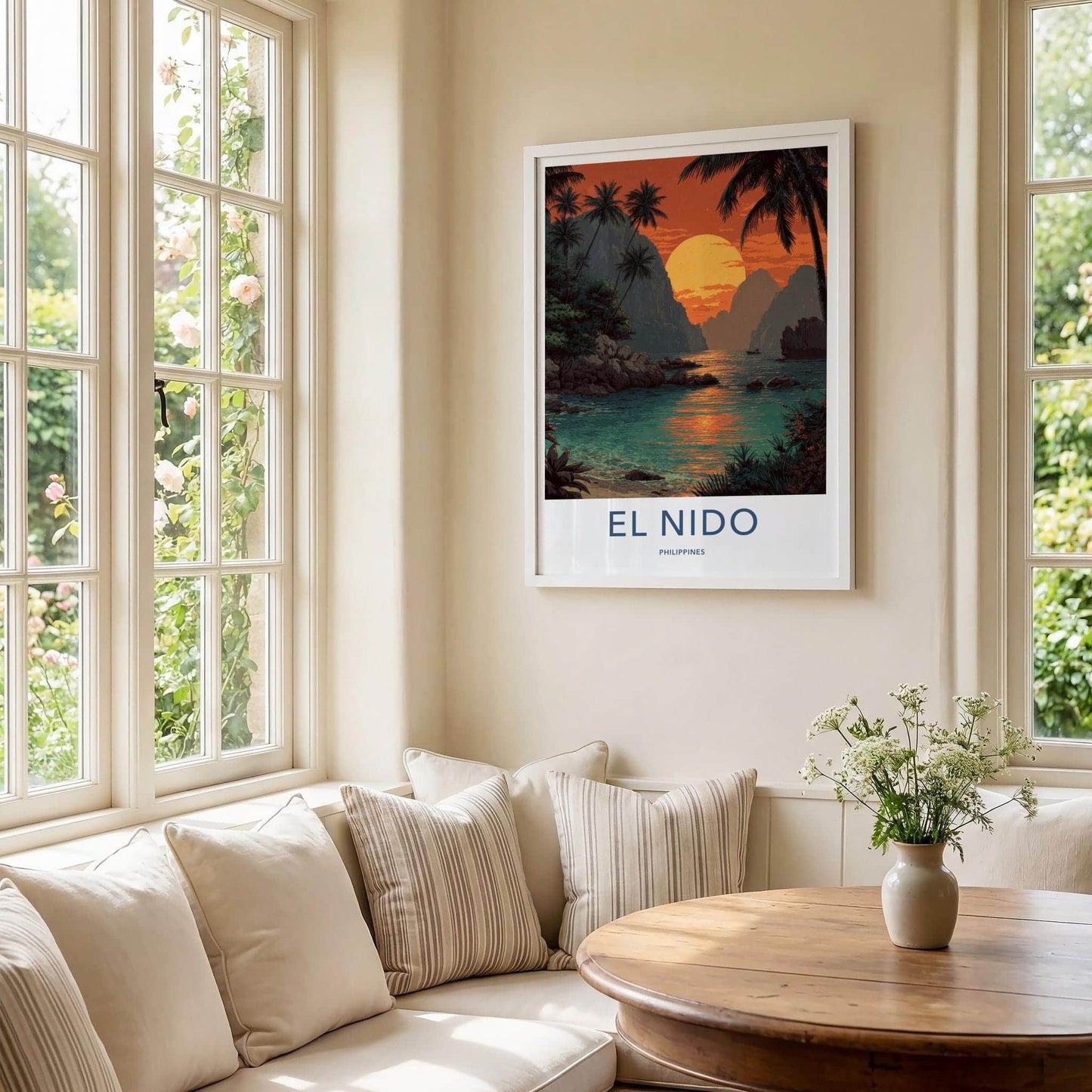 El Nido Poster - Philippines Travel Art - Orange Sky Bay Home Decor