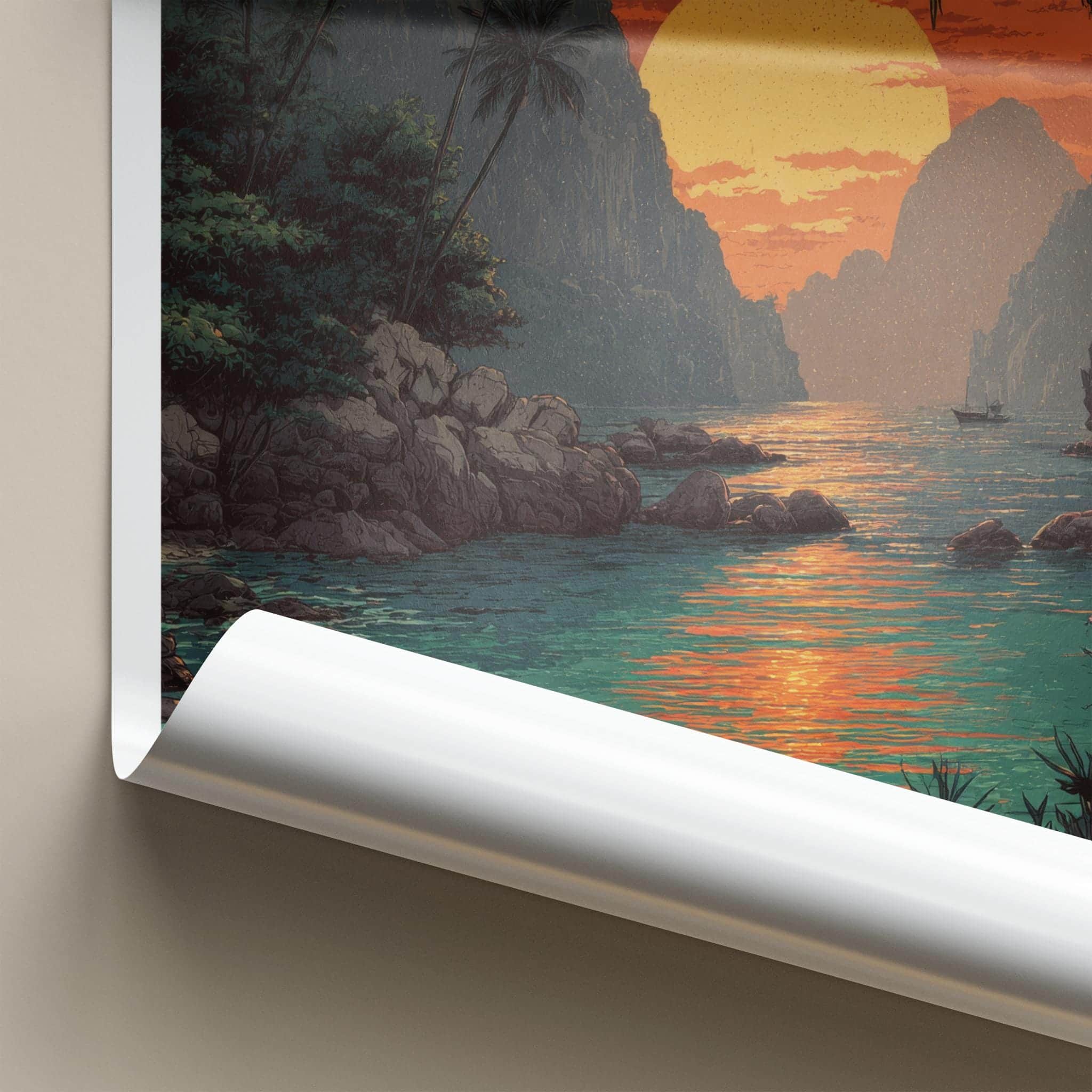 El Nido Poster - Philippines Travel Art - Orange Sky Bay Home Decor