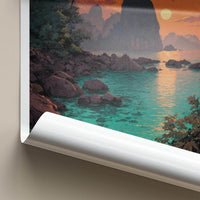 El Nido Poster - Philippines Travel Art - Tropical Bay Sunset Home Decor