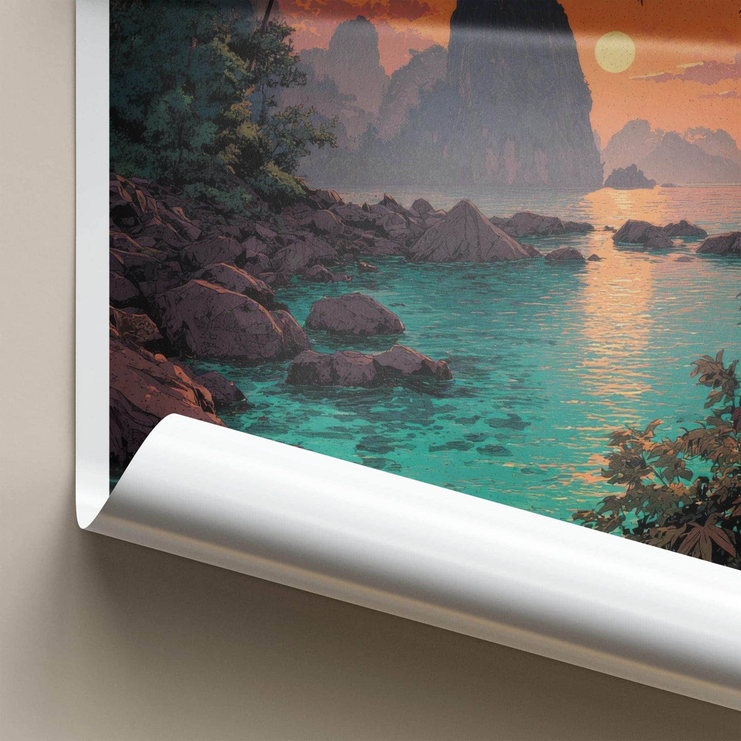El Nido Poster - Philippines Travel Art - Tropical Bay Sunset Home Decor