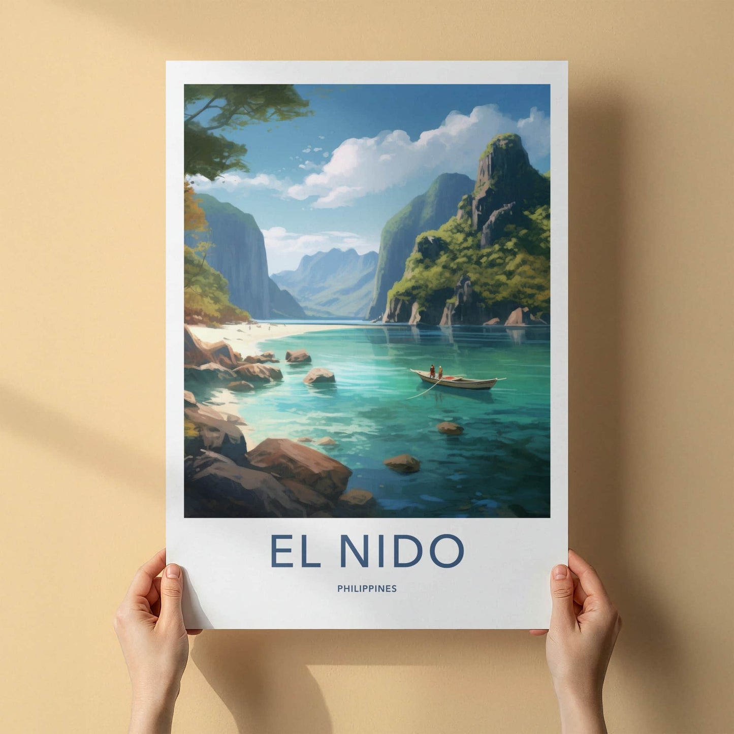 El Nido Poster - Philippines Travel Art - Tropical Beach Vista Home Decor