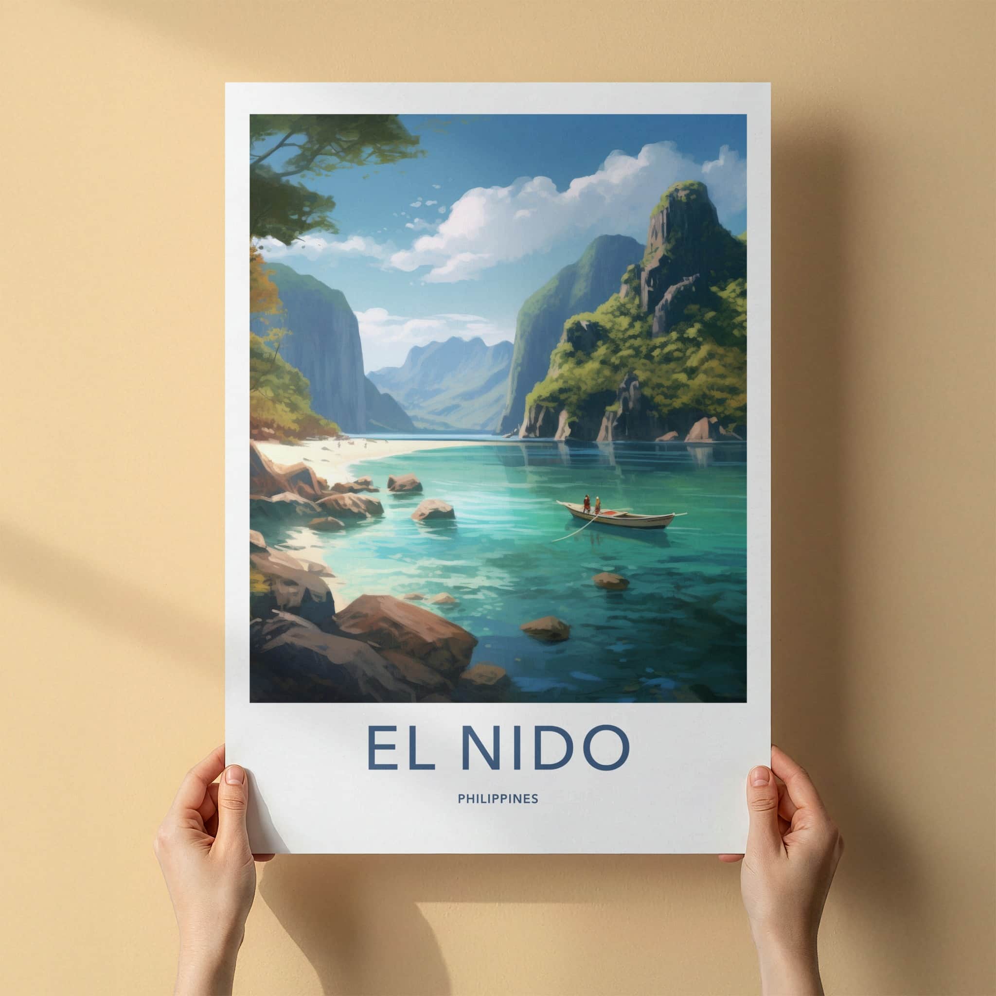 El Nido Poster - Philippines Travel Art - Tropical Beach Vista Home Decor