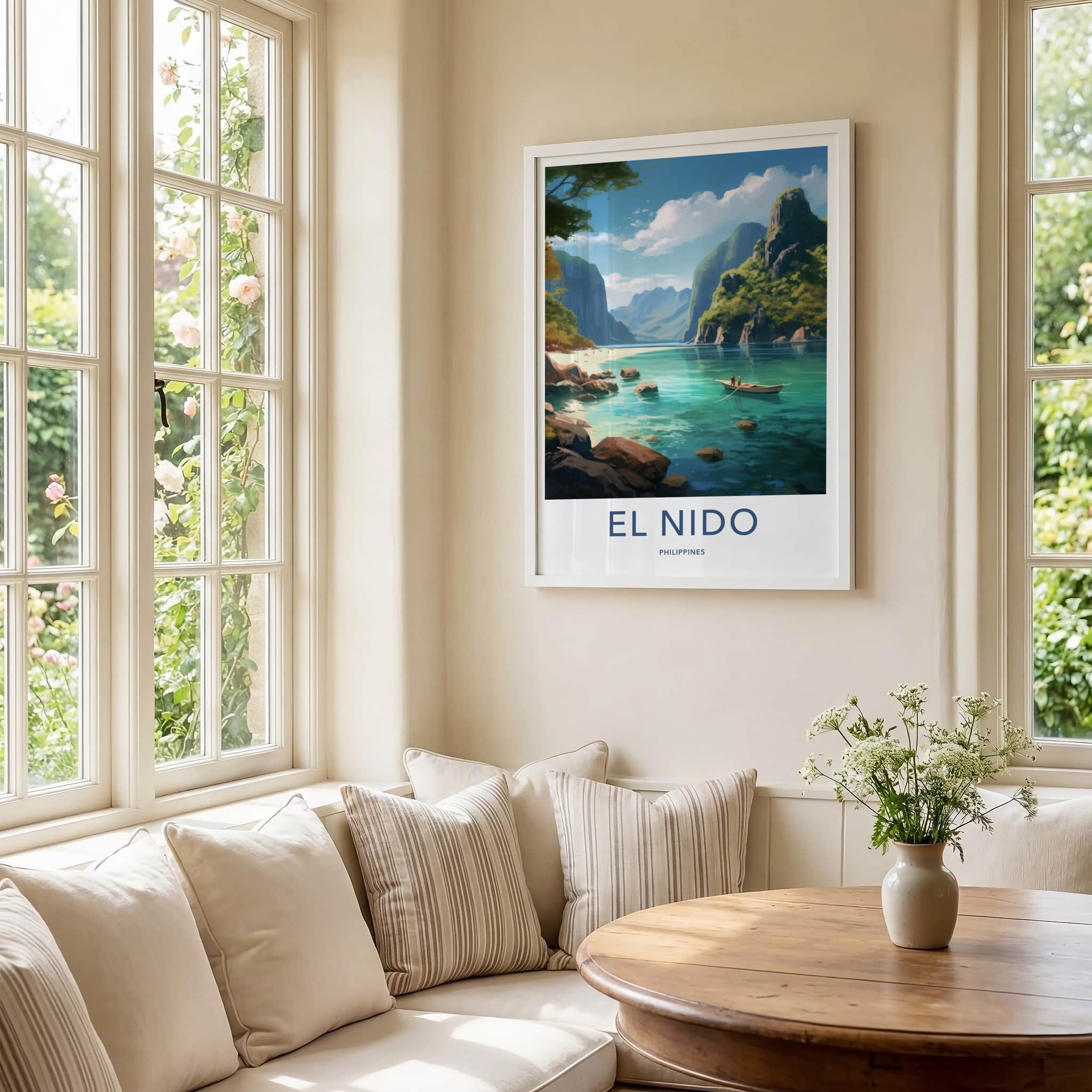 El Nido Poster - Philippines Travel Art - Tropical Beach Vista Home Decor