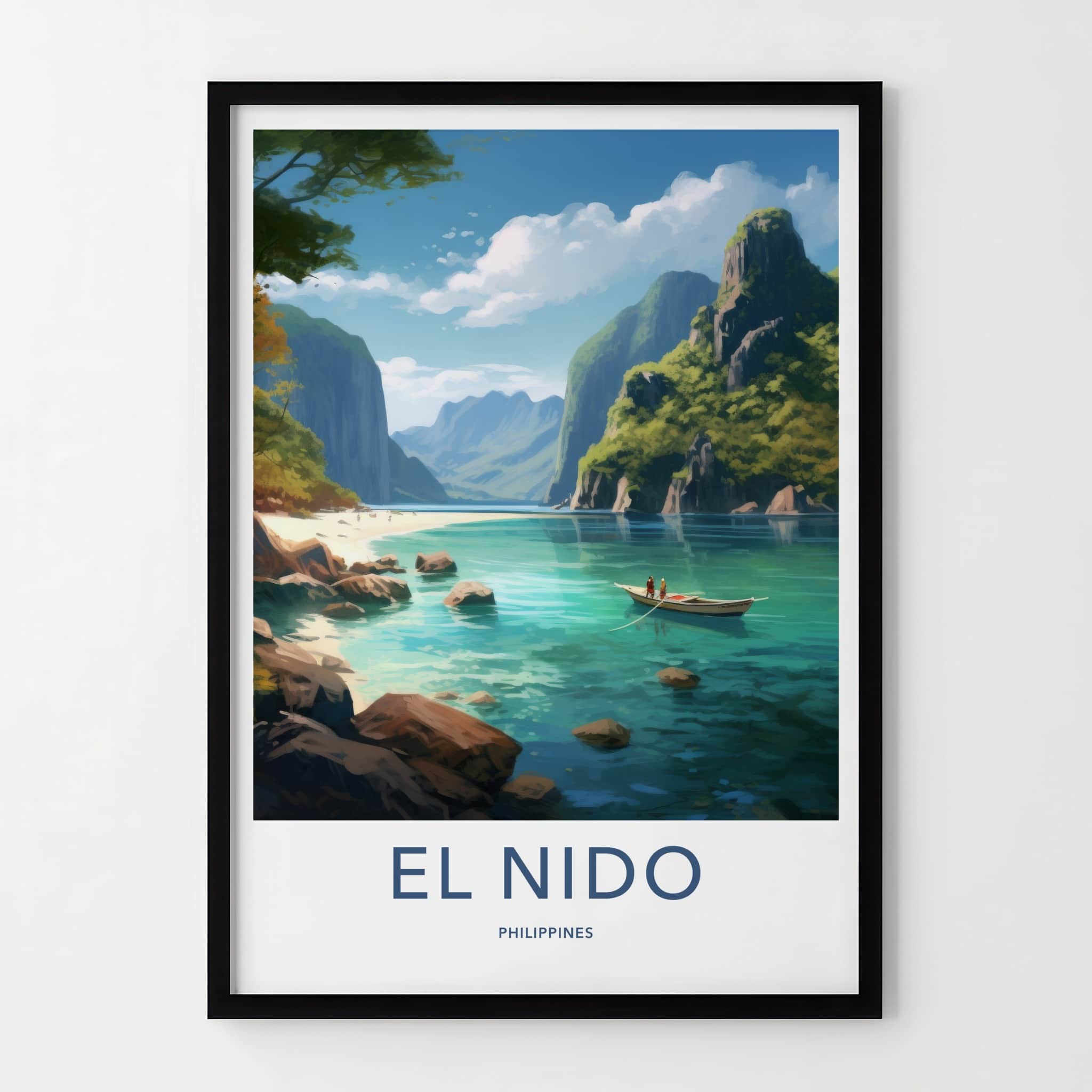 El Nido Poster - Philippines Travel Art - Tropical Beach Vista Home Decor