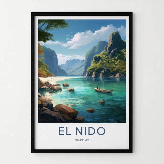 El Nido Poster - Philippines Travel Art - Tropical Beach Vista Home Decor