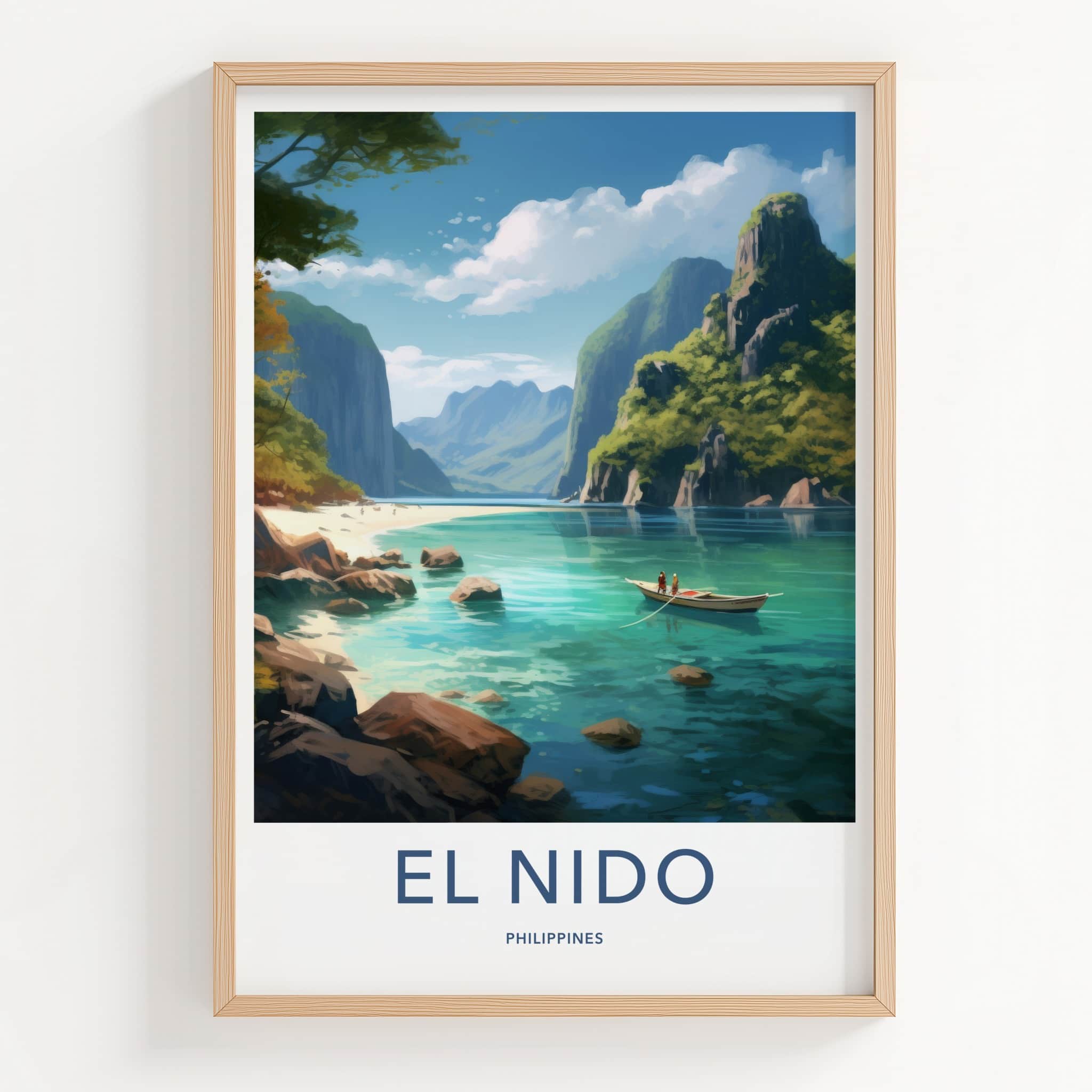 El Nido Poster - Philippines Travel Art - Tropical Beach Vista Home Decor